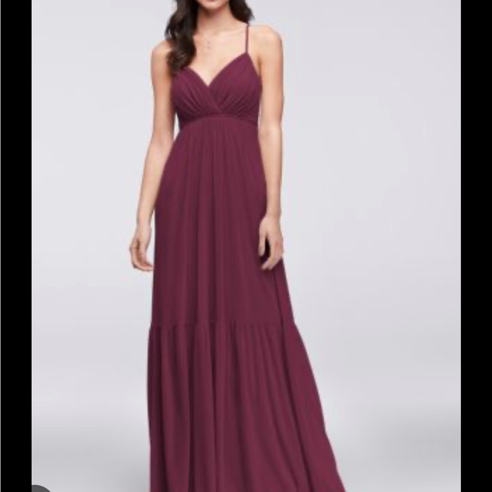 David’s bridal burgundy bridesmaid dress